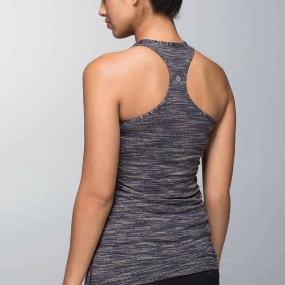 Lululemon Womens Black White Striped Sleeveless Scoop Neck Racerback Tank - Picture 8 of 9